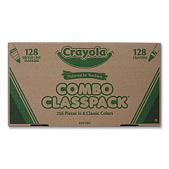 Crayola Crayons and Markers Combo Classpack, Eight Colors, 256/Set (523349)