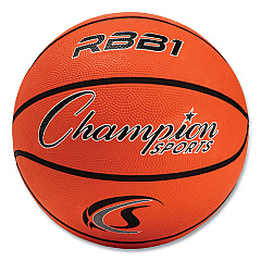 Champion Sports Rubber Sports Ball, For Basketball, No. 7 Size, Official Size, Orange (RBB1)