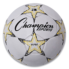 Champion Sports VIPER Soccer Ball, No. 3 Size, 7.25" to 7.5" Diameter, White (VIPER3)