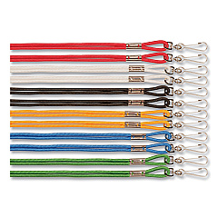 Champion Sports Lanyard, Metal J-Hook Fastener, 20" Long, Assorted Colors, 12/Pack (126ASST)