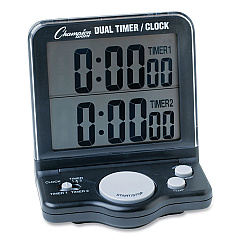 Champion Sports Dual Timer/Clock w/Jumbo Display, LCD, 3 1/2 x 1 x 4 1/2 (DC100)