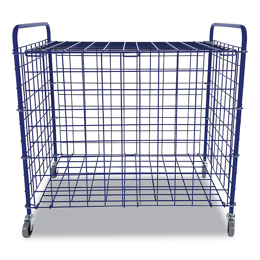 Champion Sports Lockable Ball Storage Cart, 24-Ball Capacity, 37w x 22d x 20h, Blue (LFX)