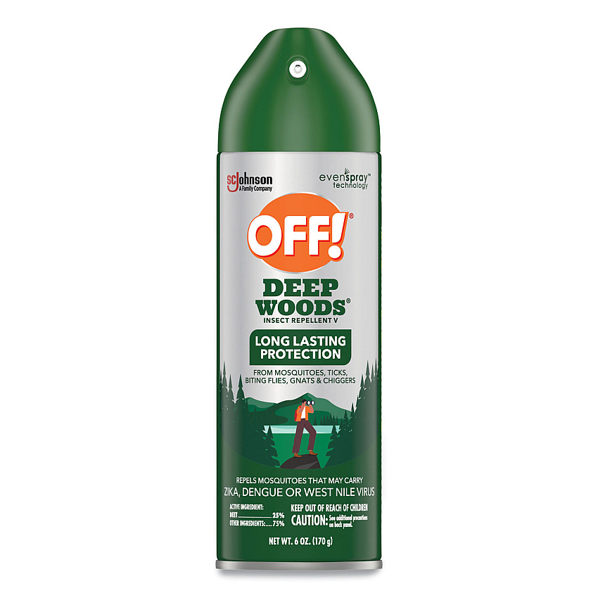 OFF! Deep Woods Insect Repellent, 6 oz Aerosol Spray, 12/Carton (334689)