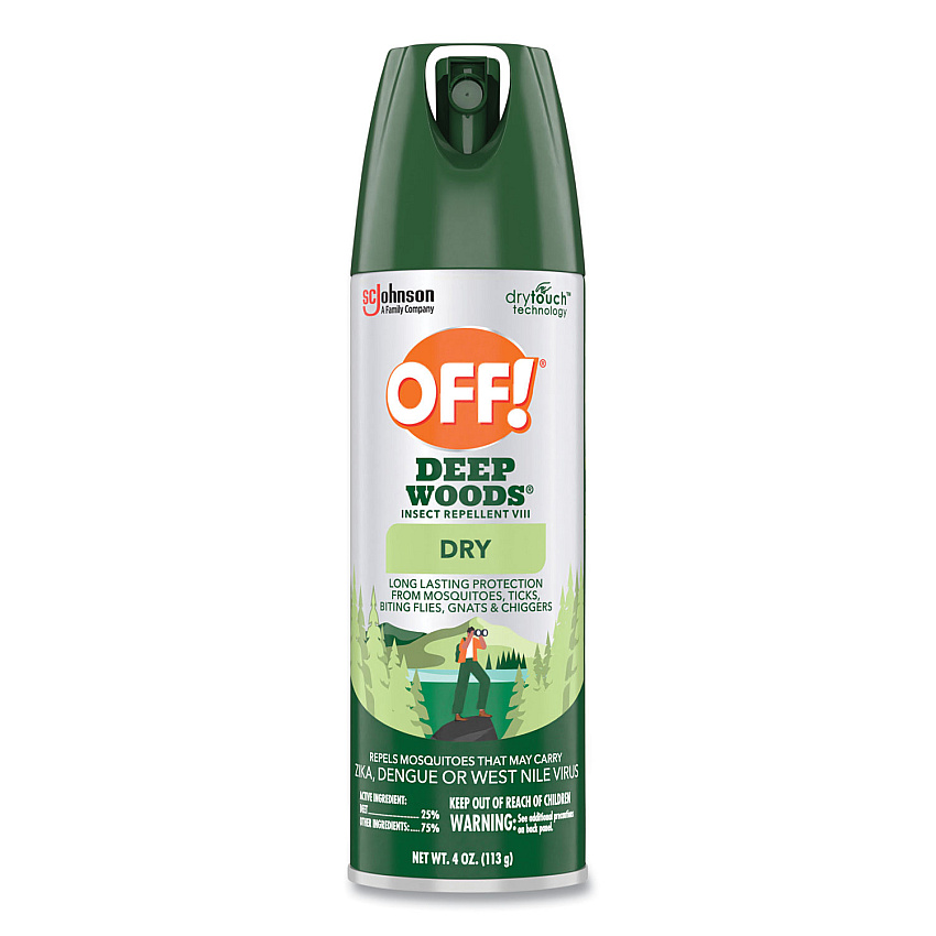 OFF! Deep Woods Dry Insect Repellent, 4 oz, Aerosol, Neutral, 12/Carton (315652)