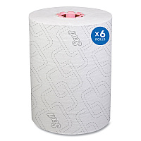 Scott Control Slimroll Towels, 8" x 580 ft, White/Pink Core, Traditional Business, 6/Carton (47032)