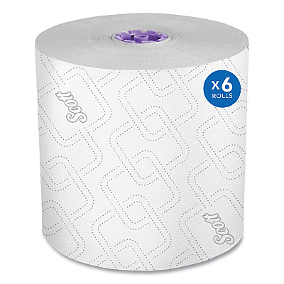 Scott Essential High Capacity Hard Roll Towel, White, 8" x 950 ft, 6 Rolls/Carton (02001)