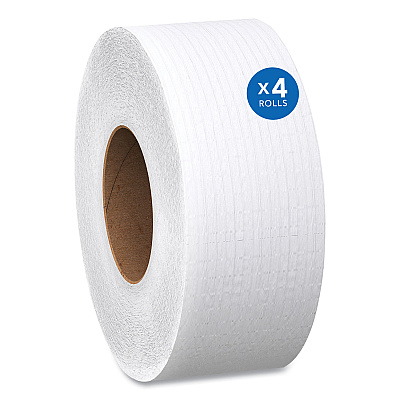 Scott Essential JRT Jumbo Roll Bathroom Tissue, Septic Safe, 2-Ply, White, 1000 ft, 4 Rolls/Carton (03148)