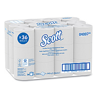 Scott Essential Coreless SRB Bathroom Tissue, Septic Safe, 2-Ply, White, 1000 Sheets/Roll, 36 Rolls/Carton (04007)