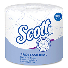 Scott Essential Standard Roll Bathroom Tissue for Business, Septic Safe, 2-Ply, White, 550 Sheets/Roll, 80/Carton (04460)