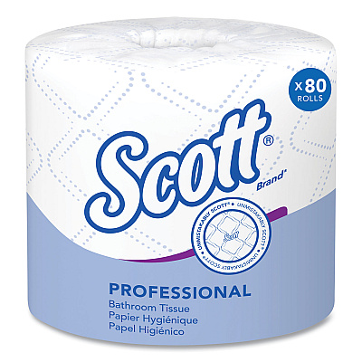 Scott Essential Standard Roll Bathroom Tissue for Business, Septic Safe, 2-Ply, White, 550 Sheets/Roll, 80/Carton (04460)