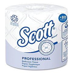 Scott Essential 100% Recycled Fiber SRB Bathroom Tissue, Septic Safe, 2-Ply, White, 506 Sheets/Roll, 80 Rolls/Carton (13217)