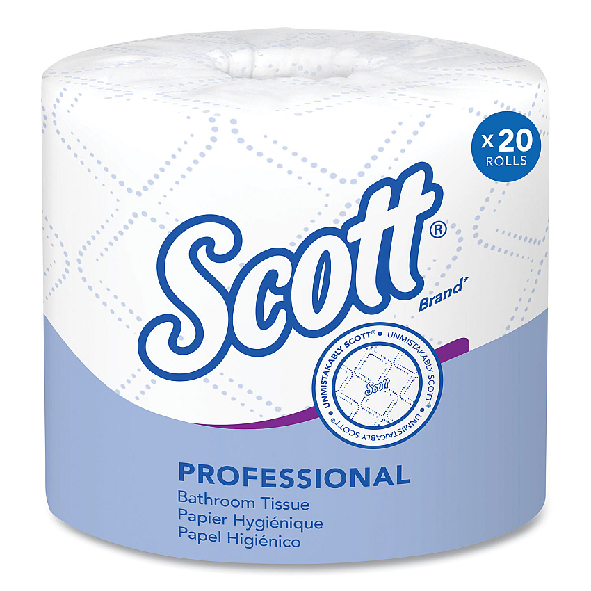 Scott Essential Standard Roll Bathroom Tissue for Business, Convenience Carton, 2 Ply, White, 550 Sheets/Roll, 20 Rolls/Carton (13607)