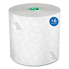 Pro Hard Roll Paper Towels with Elevated Scott Design for Scott Pro Dispenser, Green Core Only, 1-Ply, 1,150 ft, 6 Rolls/CT (25700)