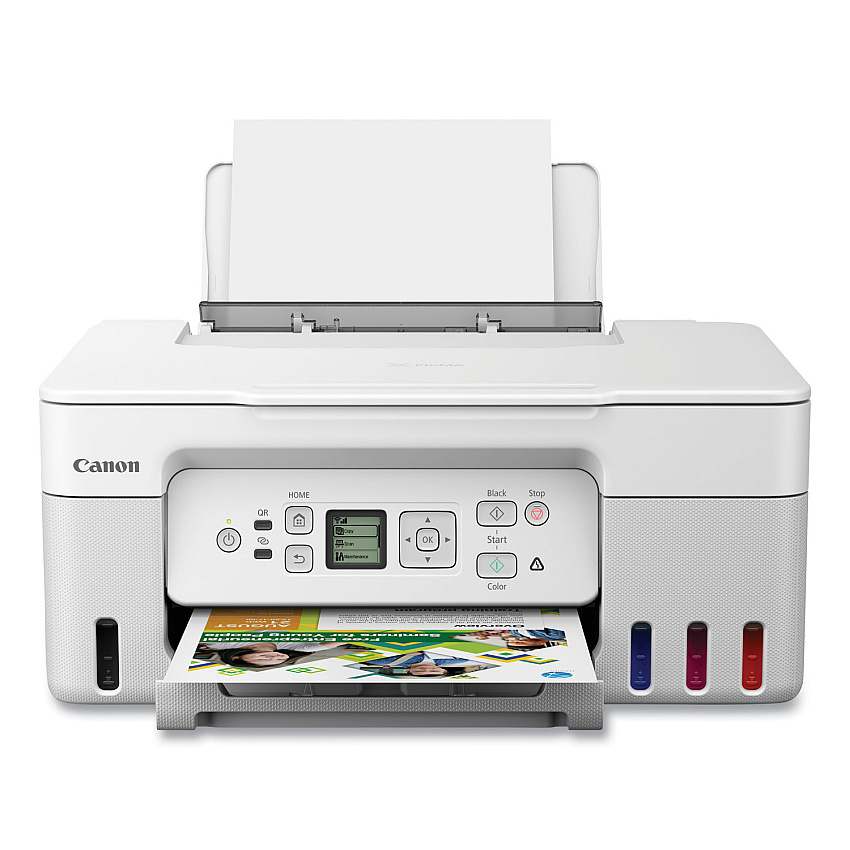 Canon PIXMA G3270 Wireless MegaTank All-In-One Printer, Copy/Print/Scan, White (5805C022)