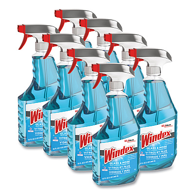 Windex Ammonia-D Glass Cleaner, Fresh, 32 oz Spray Bottle, 8/Carton (322338)