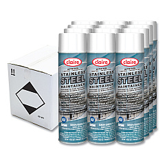 Claire Stainless Steel Maintainer, Lemon Scent, 16 oz Aerosol Spray, Dozen (844)