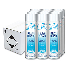 Claire Gleme Glass Cleaner, Fresh Scent, 19 oz Aerosol Spray, Dozen (050)