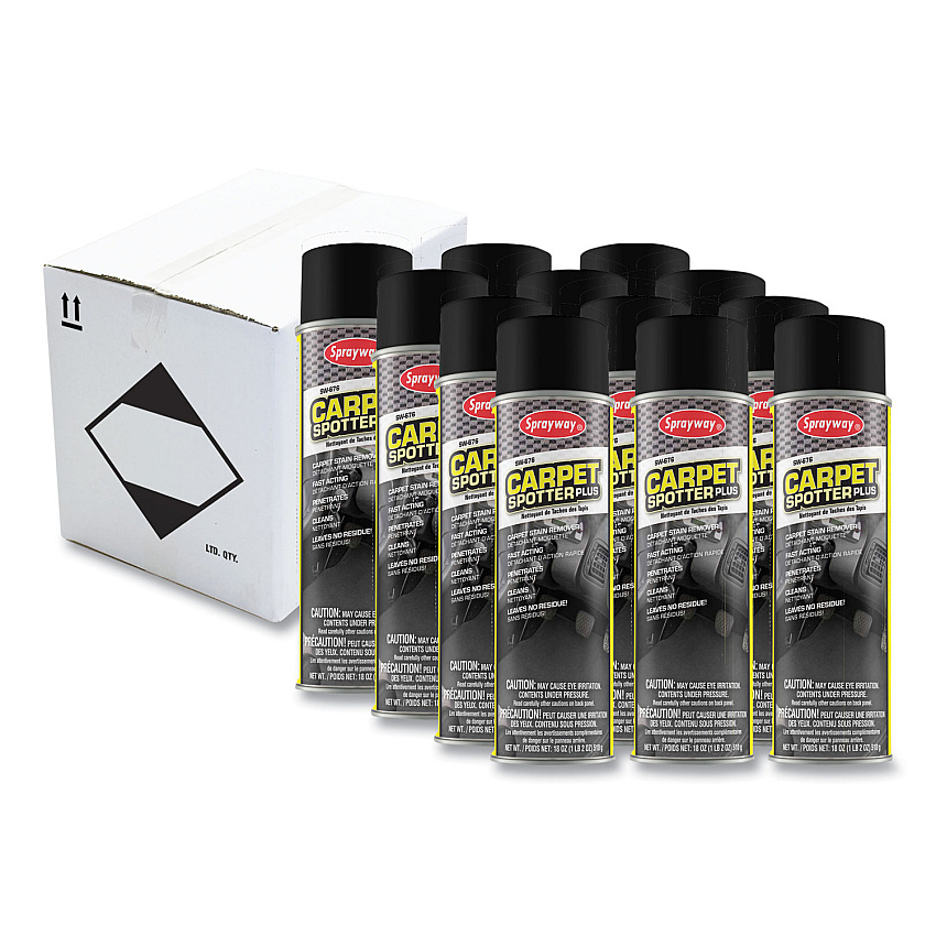 Sprayway Carpet Spotter Plus, Butyl Scent, 18 oz Aerosol Spray, Dozen (676)