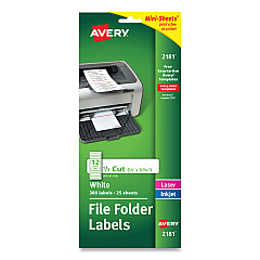 Avery 2181 Mini-Sheets Permanent File Folder Labels