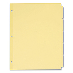 Avery Write and Erase Plain-Tab Paper Dividers, 5-Tab, Letter, Buff, 36 Sets (11501)