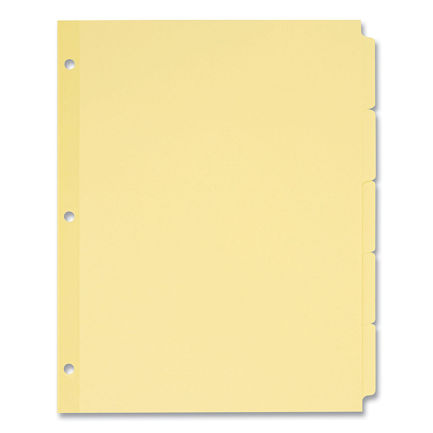 Avery Write and Erase Plain-Tab Paper Dividers, 5-Tab, Letter, Buff, 36 Sets (11501)