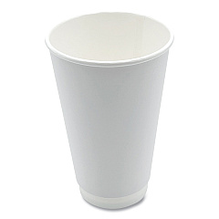 Boardwalk Paper Hot Cups, Double-Walled, 16 oz, White, 25/Pack (BWKDW16HCUPPK)