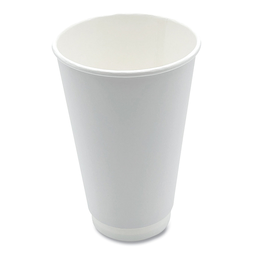Boardwalk Paper Hot Cups, Double-Walled, 16 oz, White, 25/Pack (BWKDW16HCUPPK)