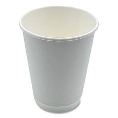 Boardwalk Paper Hot Cups, Double-Walled, 12 oz, White, 500/Carton (BWKDW12HCUP)