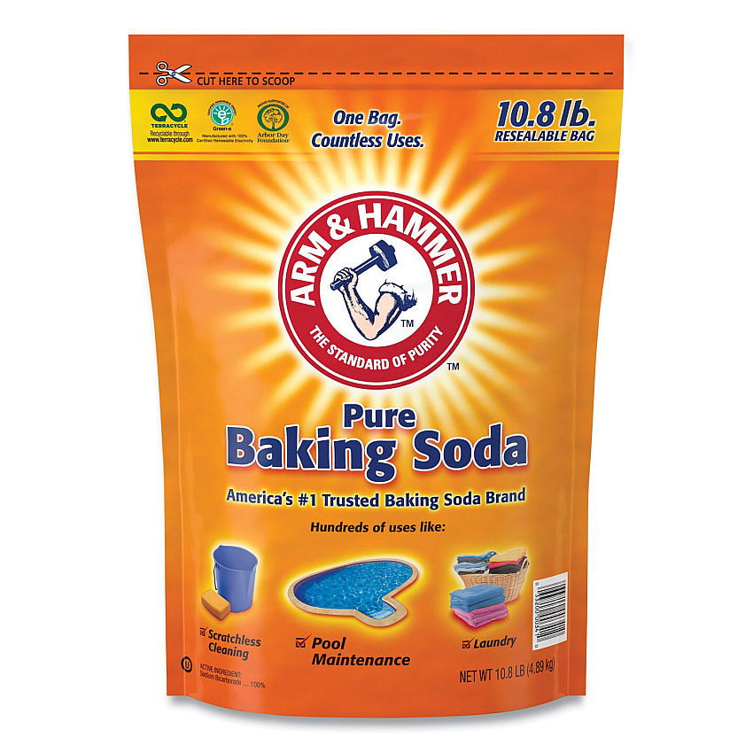 Arm & Hammer Baking Soda, 10.8 lb Resealable Bag (3320000341EA)