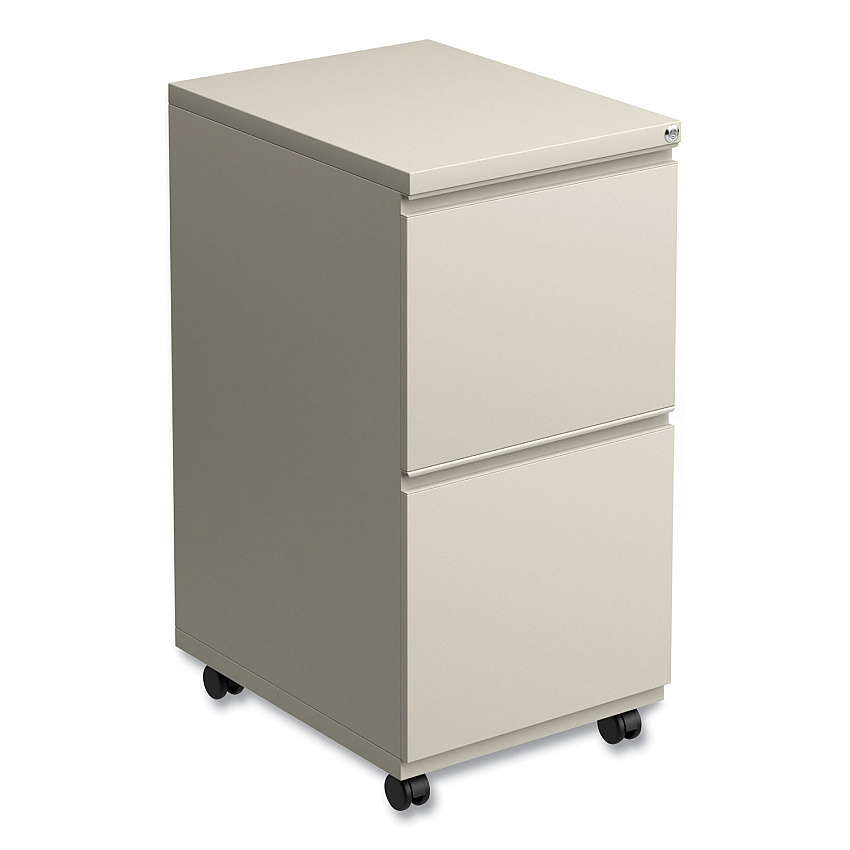 Alera File Pedestal with Full-Length Pull, Left or Right, 2 Legal/Letter-Size File Drawers, Putty, 14.96" x 19.29" x 27.75" (ALEPBFFPY)