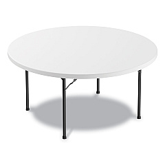 Alera Round Plastic Folding Table, 60 dia x 29.25h, White (ALEPT60RW)