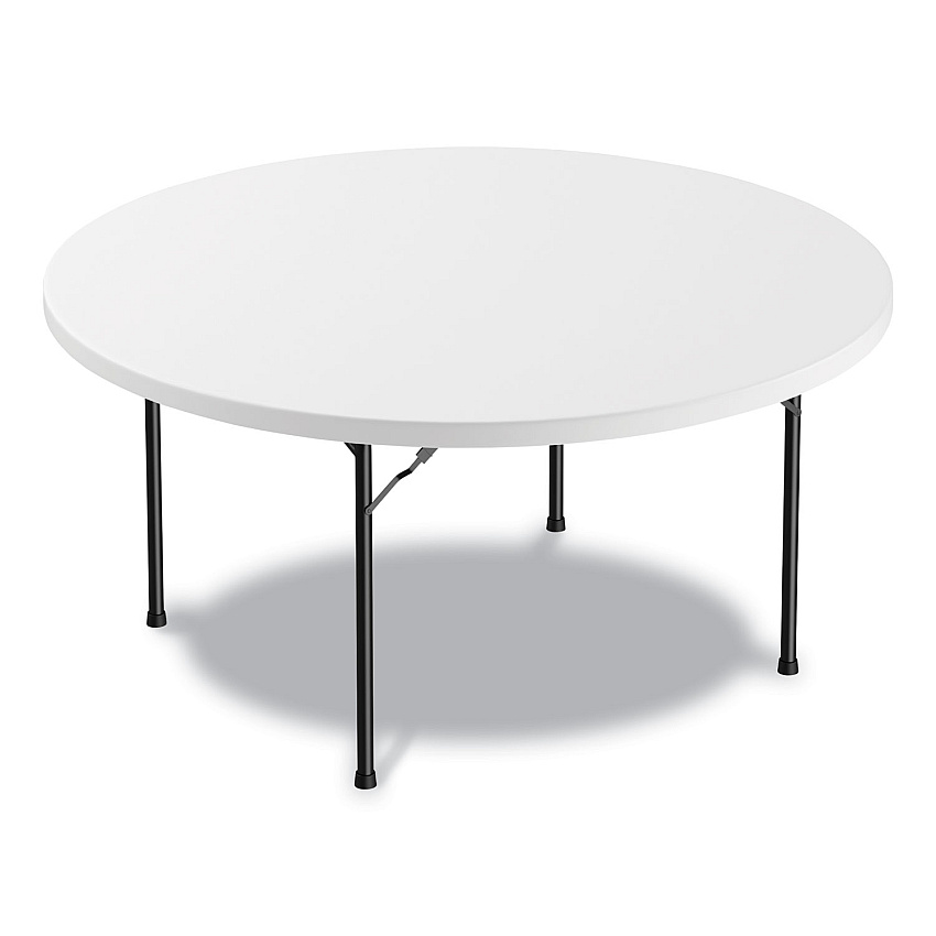 Alera Round Plastic Folding Table, 60 dia x 29.25h, White (ALEPT60RW)