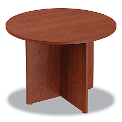 Alera Valencia Round Conference Table with Legs, 29.5h x 42 dia, Medium Cherry (ALEVA7142MC)