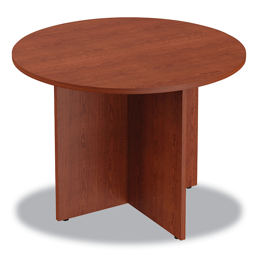 Alera Valencia Round Conference Table with Legs, 29.5h x 42 dia, Medium Cherry (ALEVA7142MC)