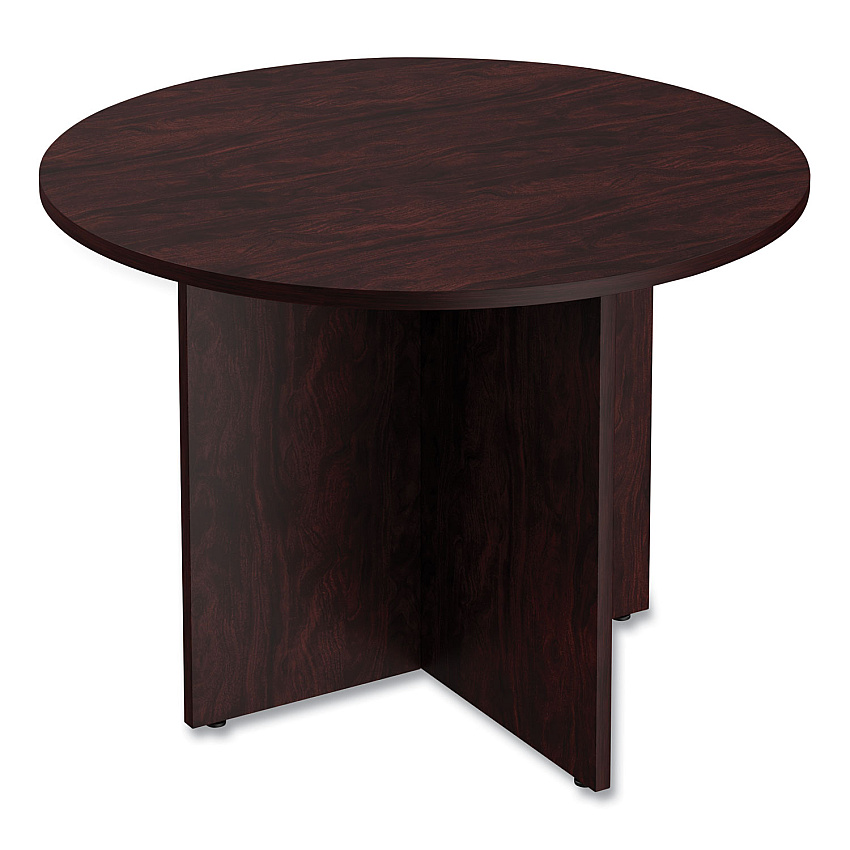 Alera Valencia Round Conference Table with Legs, 29.5h x 42 dia, Mahogany (ALEVA7142MY)