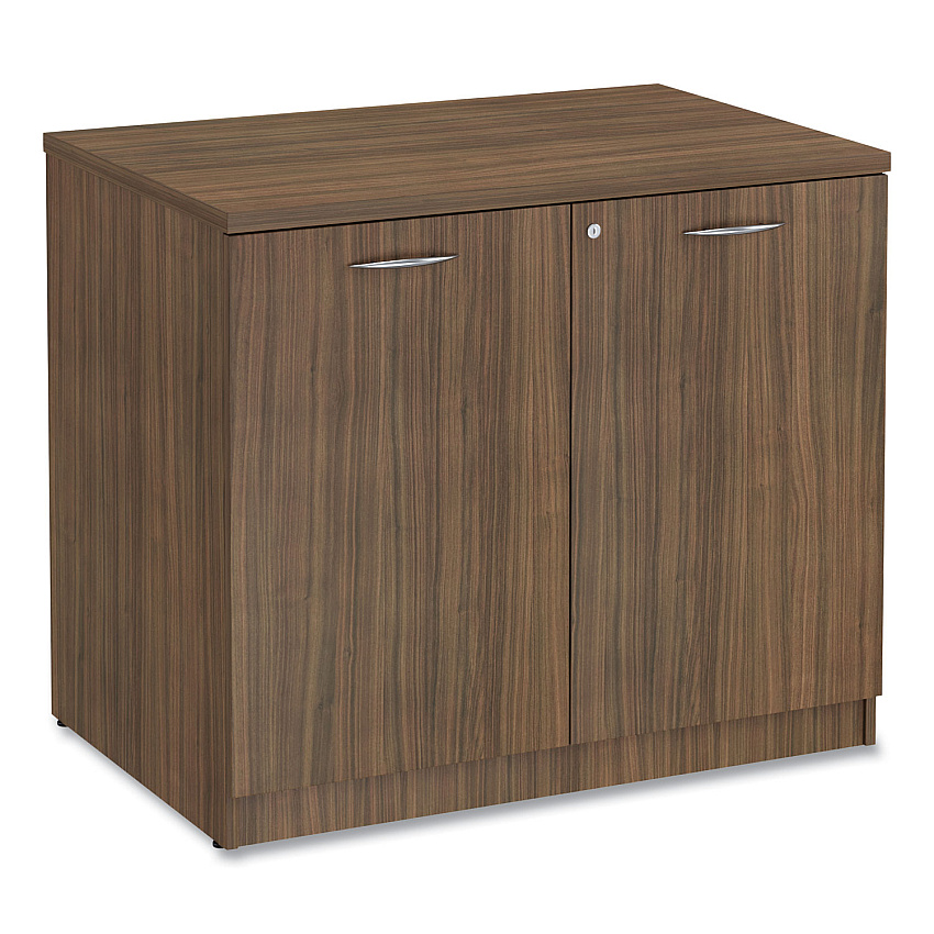 Alera Valencia Series Storage Cabinet, 34 1/8w x 22 7/8d x 29 1/2h, Modern Walnut (ALEVA613622WA)
