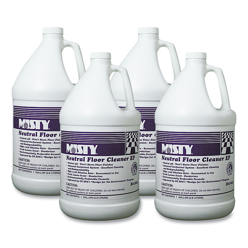 Misty Neutral Floor Cleaner EP, Lemon, 1 gal Bottle, 4/Carton (1033704)