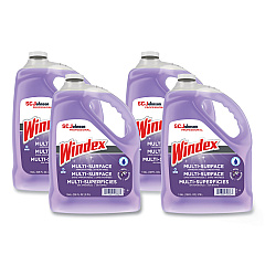 Windex Non-Ammoniated Glass/Multi Surface Cleaner, Pleasant Scent, 128 oz Bottle, 4/CT (697262)
