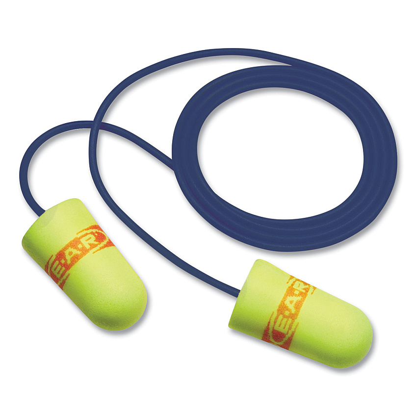 3M E-A-Rsoft Metal Detectable Soft Foam Earplugs, 32 dB NRR, Yellow, 200/Box (3114109)