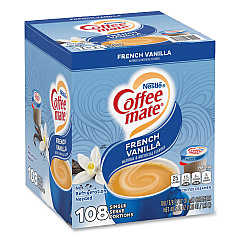 Coffee-mate Liquid Coffee Creamer, French Vanilla, 0.38 oz Mini Cup, 108/Carton (48224)