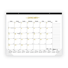 Blueline Gold Collection Monthly Desk Pad Calendar, 22 x 17, White Sheets, Black Headband, Clear Corners, 12-Month (Jan to Dec): 2025 (C199003)