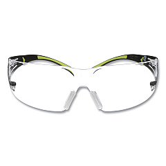 3M SecureFIt Protective Eyewear, 400 Series, Green Plastic Frame, Clear Polycarbonate Lens (SF401AF)