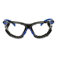 3M Solus 1000 Series Safety Glasses, Black/Blue Plastic Frame, Clear Polycarbonate Lens (S1101SGAFKT)