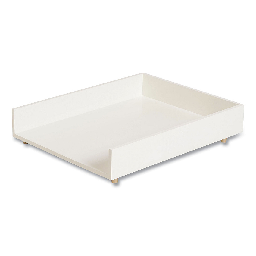 U Brands Juliet Paper Tray, 1 Section, Holds 11" x 8.5" Files, 10 x 12.25 x 2.5, White (3467U0312)