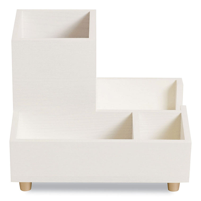 U Brands Juliet Compartment Cup, 6.25"w x 6.25"d x 4.75h", White (5217U0312)