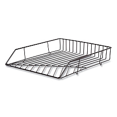 U Brands Vena Paper Tray, 1 Section, Holds 11" x 8.5" Sheets, 10.04 x 12.44 x 2.01, Black (3840U0312)