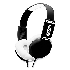 Crayola Cheer Wired Headphones, Black/White (CHPM510K)