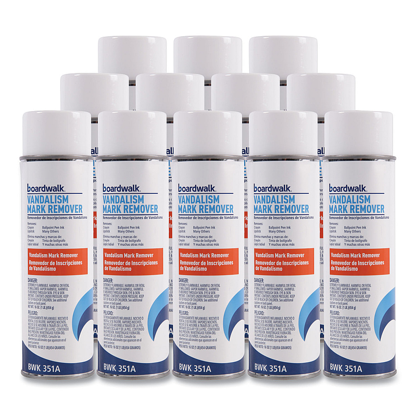 Boardwalk Vandalism Mark Remover, 16 oz Aerosol Spray, 12/Carton (BWK351ACT)