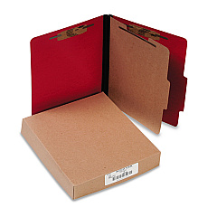 ACCO ColorLife PRESSTEX Classification Folders, 1 Divider, Letter Size, Executive Red, 10/Box (15649)