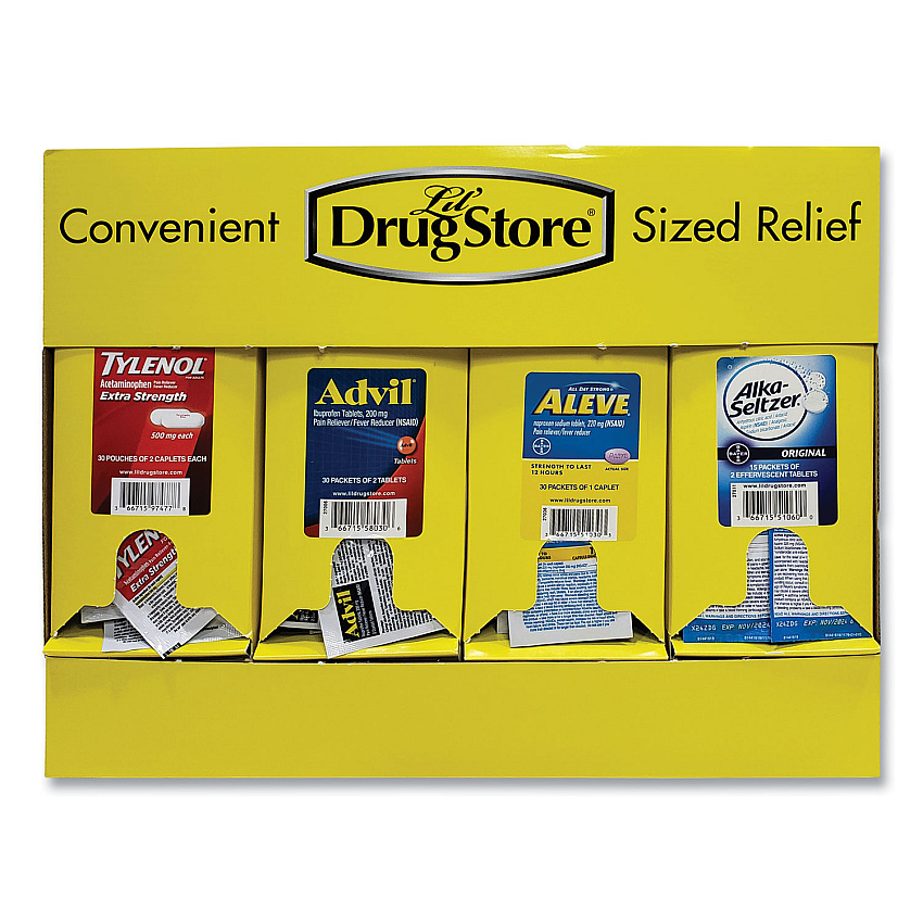 Lil' Drugstore Single-Dose Medicine Dispenser, 105-Pieces, Plastic Case, Yellow (71622)
